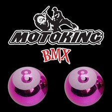 Motoking Bmx 8 Ball Schrader Valve Caps Pink - Pair