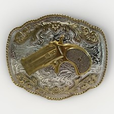 Western Belt Buckle Horse Cowboy Rodeo Wild West Two Tone Gold  Silver