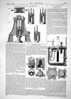 #ad Old Engineering 1862 Rowan Steam Hammers Clarke Heating Water Machine Victorian GBP 19.00