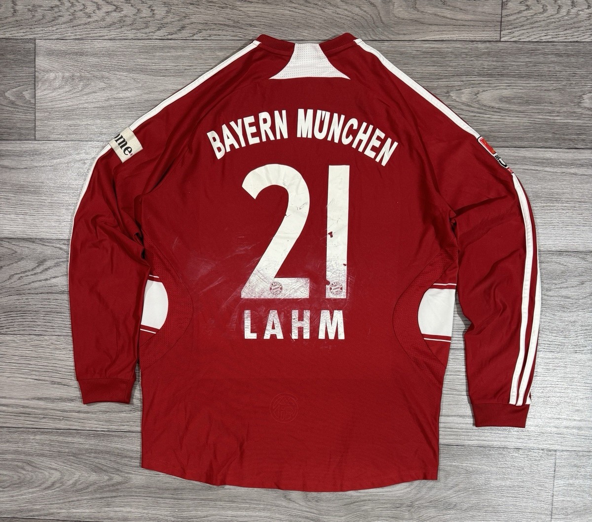 Bayern München Lahm 21 赤 サッカーシャツ Bayern Munich #21 LAHM 2007 2008 Football Shirt Soccer Jersey
