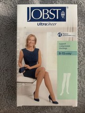Medias de compresión Jobst Ultra Sheer Support 8-15 mmhg negras talla pequeña NUEVAS