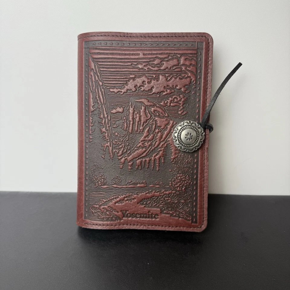 Oberon Design YOSEMITE HALF DOME Leather Journal Cover in RED/WINE 7x5" SMALL - Image 2 of 4