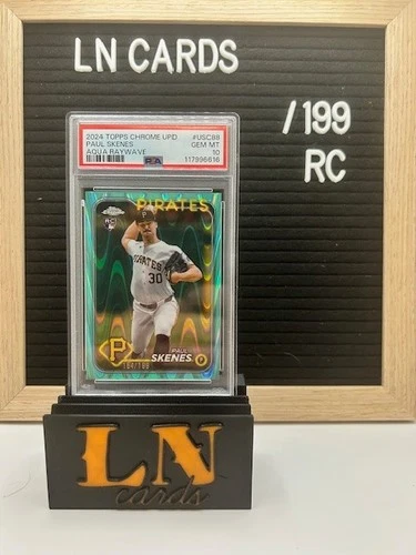 2024 Topps Chrome Update - Aqua Raywave Refractor /199 - Paul Skenes - PSA 10