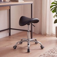 FineBuy Sattelhocker Schwarz Praxishocker Hocker Drehhocker Arbeitshocker