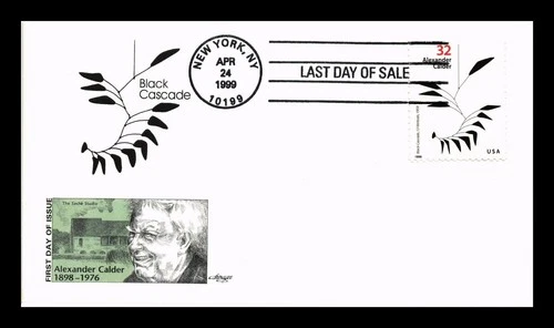 DR JIM STAMPS US COVER ALEXANDER CALDER ARTIST BLACK CASCADE FDC ARTMASTER