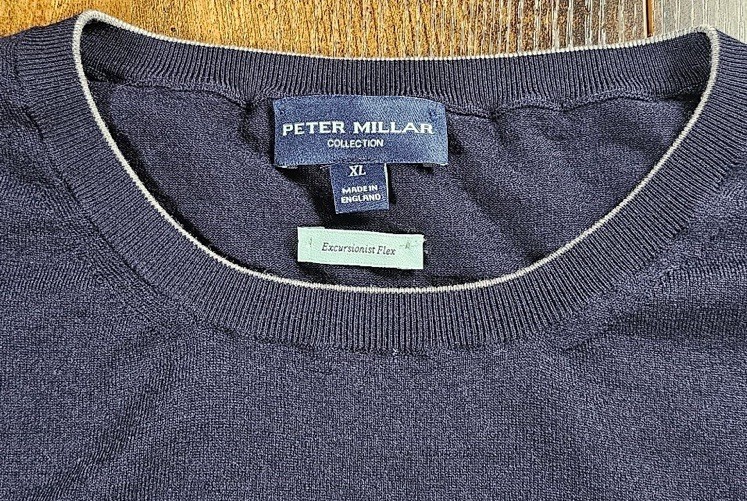 PETER MILLAR Navy Excursionist Flex Wool Blend Cr… - image 2