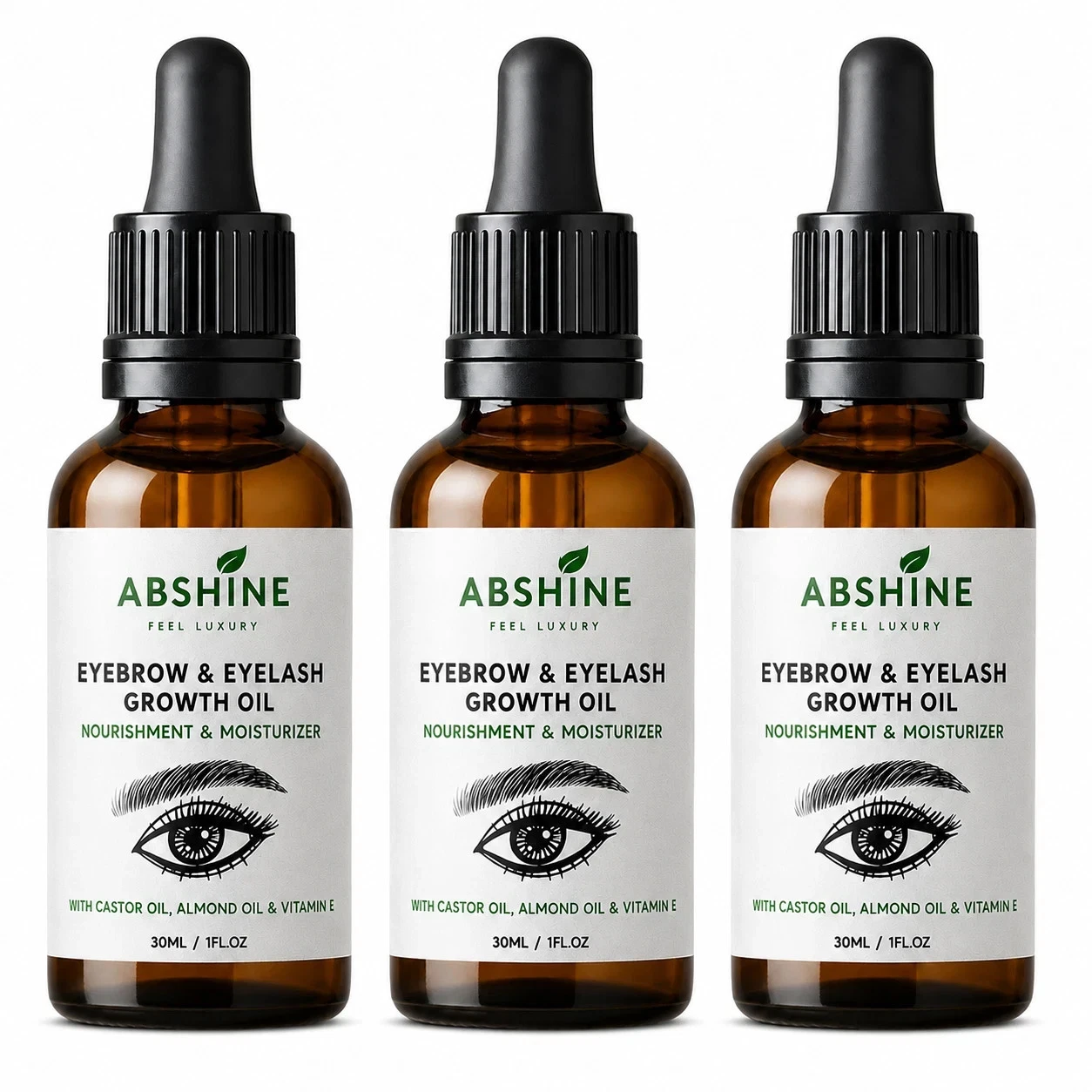 (3 pcs) Eyebrow Growth Serum – with Biotin & Peptides – Regrow Eyebrow Hair 30ml