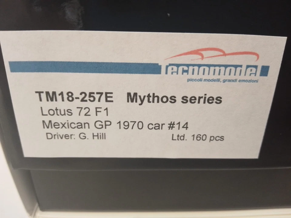 Tecnomodel Lotus 72 #14 Graham Hill Mexican GP 1970 1/18 TM18-257E - Immagine 2 di 2