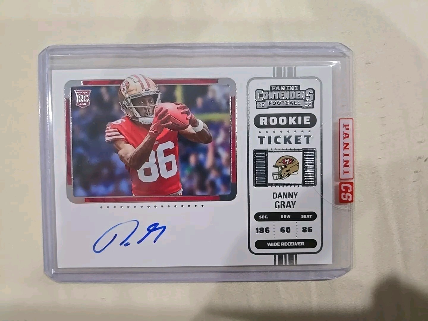 2022 Panini Contenders Rookie Ticket Variation Danny Gray Auto SF 49ers