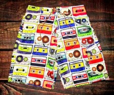 MENS BROKEN THREADS SURF CASSETTE TAPES LINED SWIM BOARD SHORTS SIZE S