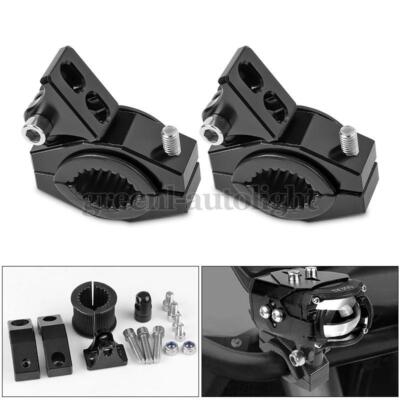 2X CNC Motorcycle Handlebar Crash Bar Clamp Fog Light Headlight Mounting Bracket
