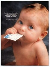 1986 Blue Cross Blue Shield Print Ad, Carry The Caring Card in Cute Baby Mouth
