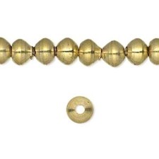 Bead, Gold Solid Brass 8x6mm Rondelle Beads with 2-3mm Hole 1 Strand 66  