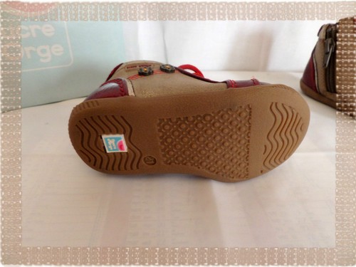 E - Chaussures Montantes Bottillons Marron Rouge Brillant Sucre d'Orge P 21 - Imagen 5 de 5