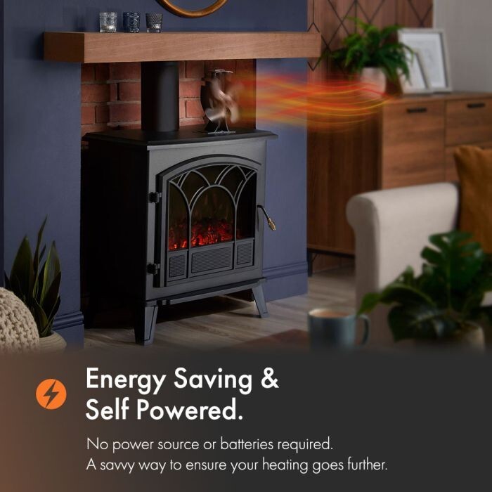 Vonhaus 4 Blade Stove and Log Burner Fan 2500460 eBay