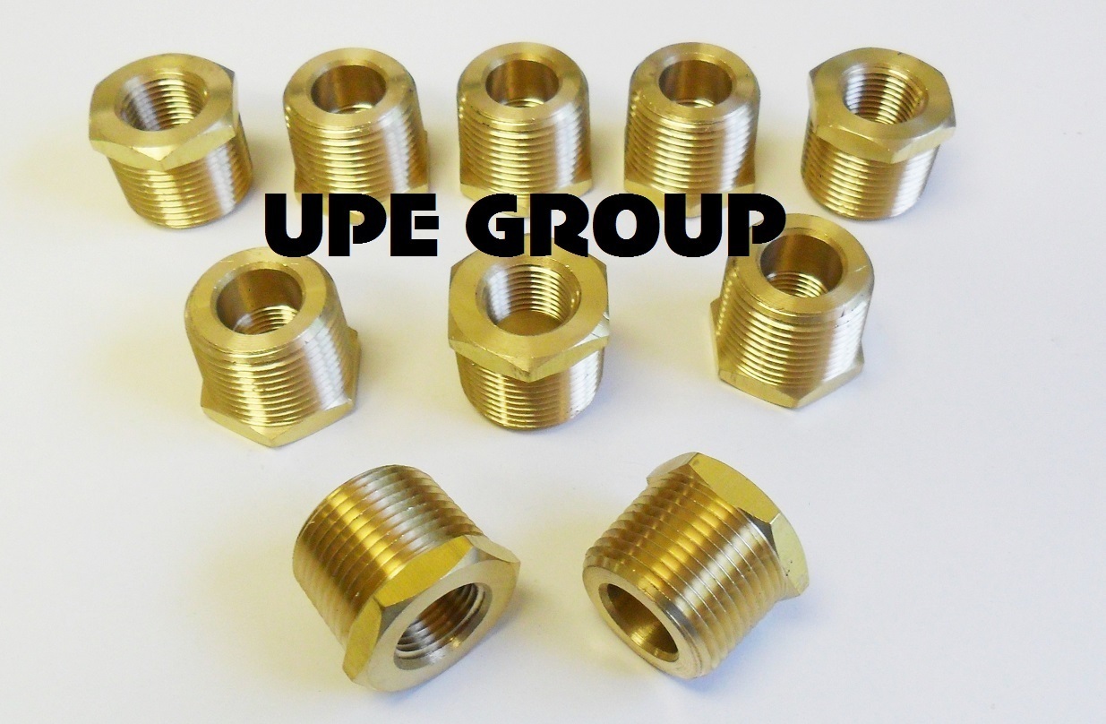 BRASS HEX BUSHING REDUCING NPT THREADS PIPE FITTING 3/4 MALE X 3/8 FEMALE QTY 10