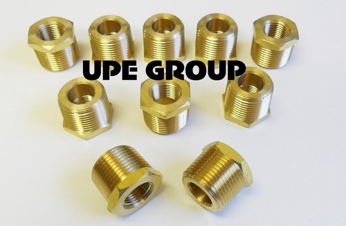 BRASS HEX BUSHING REDUCING NPT THREADS PIPE FITTING 3/4 MALE X 3/8 FEMALE QTY 10