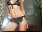 Leg Avenue 3 pc flower trimmed lace triangle top, tie side skirt & g-string, M/L — photo 2