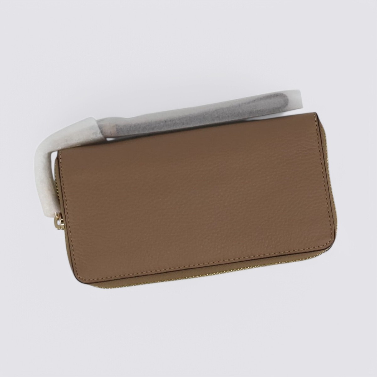 小物 COACH Leather Wallet Ivory Beige Long Coach - Beige/Gold/White Long Zip Around Phone Wallet