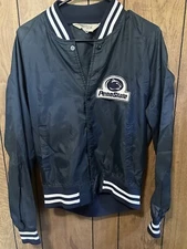 Vintage Penn State Navy Blue NYLON Windbreaker jacket by Chalk Line Size Medium 