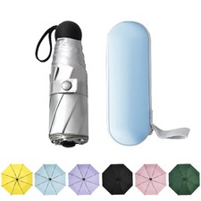 AUSDINAUTO Mini Silver Umbrellas Windproof Compact Pocket for Rain Snow UPF50 