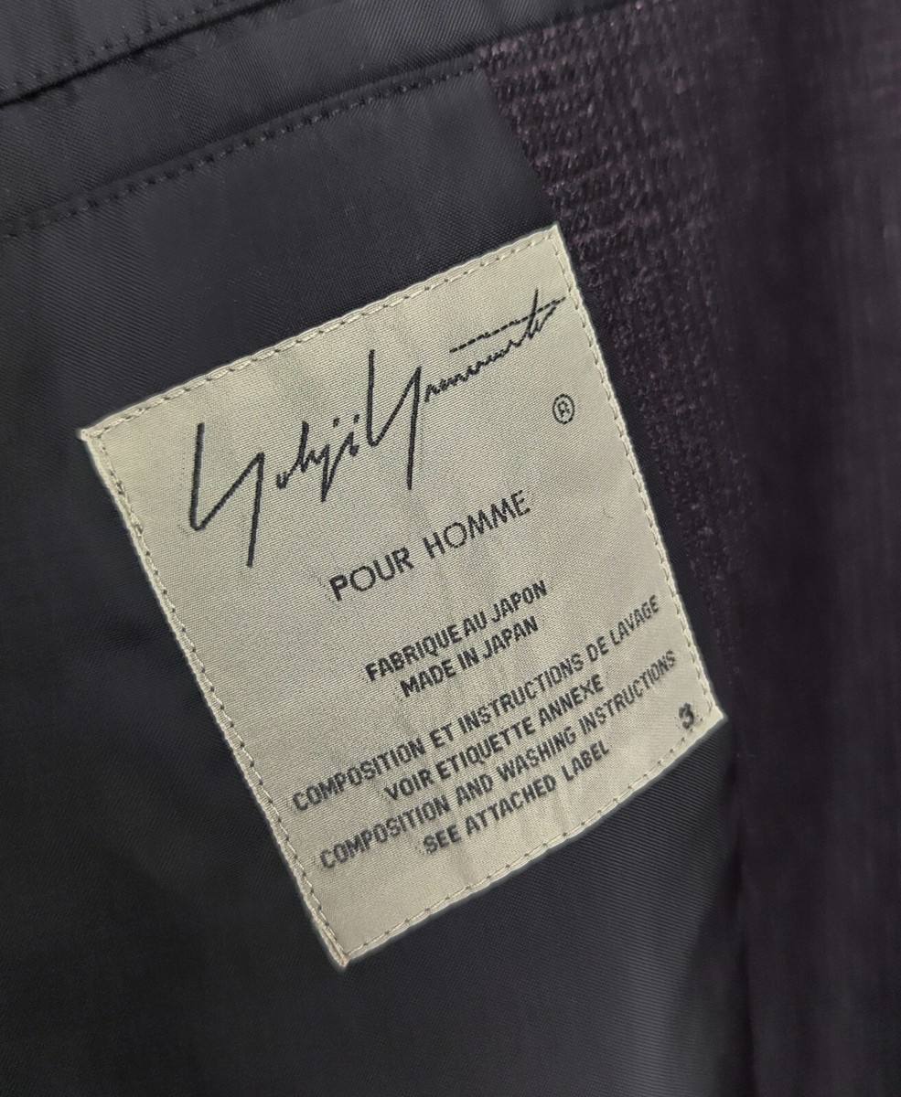 AW19 YOHJI YAMAMOTO POUR HOMME Men's Sz L JP3 Black Coat Jacket
