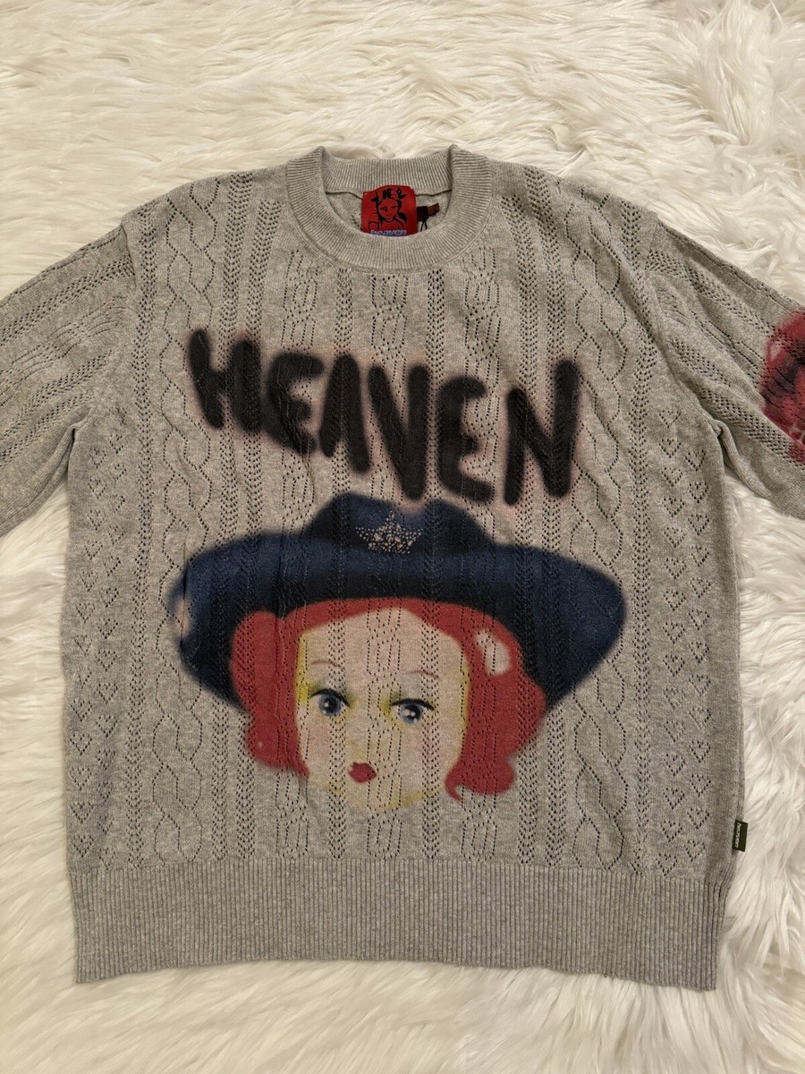 Heaven By Marc Jacobs New Airbrush Print Sweater Knit Grey Heaven By Marc Jacobs New Airbrush Print Sweater Knit Grey