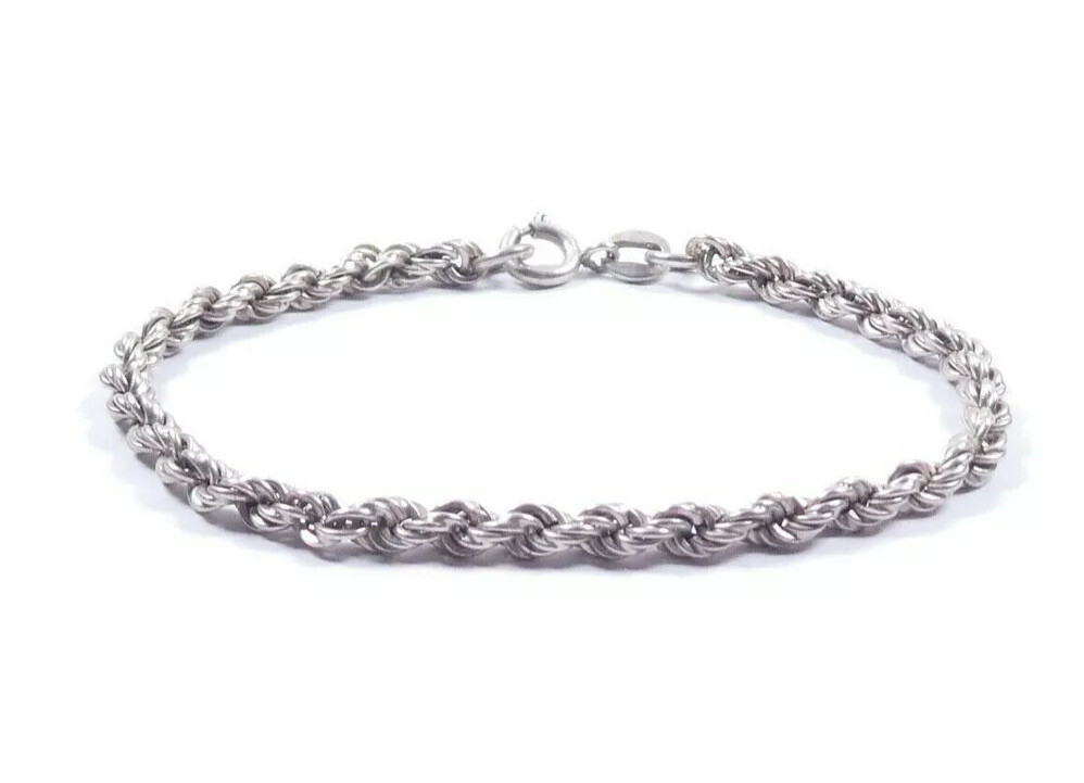 Vintage Rope Link Bracelet 925 Sterling Silver 7.3grams 7