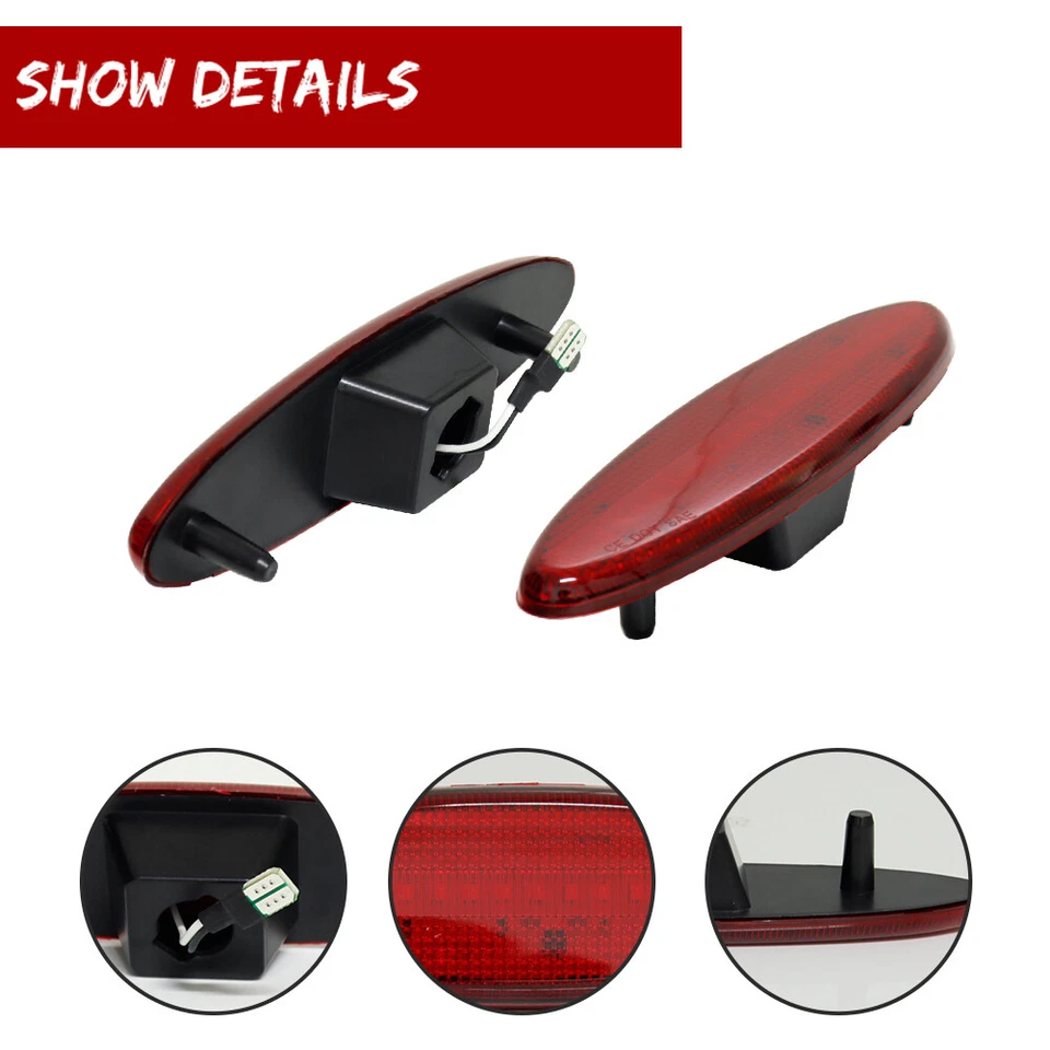 Luces de señalización laterales LED de lente roja para guardabarros trasero para Chevrolet Corvette C5 1997-2004 Foto 3 de 4