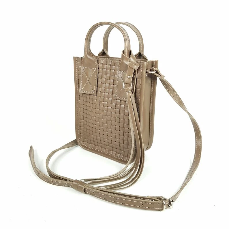 COACH Borsa a mano donna in VERA PELLE fatta a mano tracolla nera tracolla