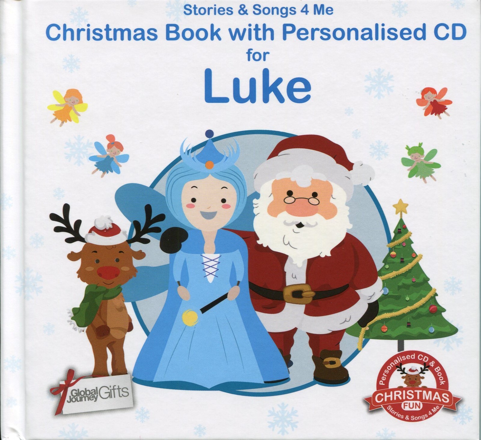 CHRISTMAS BOOK WITH PERSONALISED CD FOR LUKE - STORIES & SONGS 4 ME