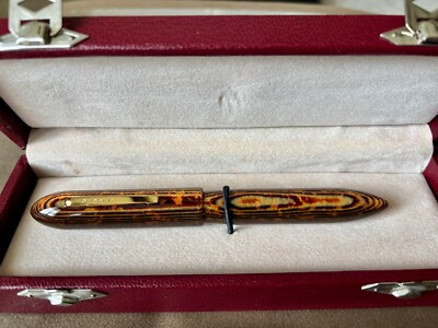 OLDWIN Torpedo Arco Brown ''OMAS'' Celluloid Fountain Pen 18KT M Nib (MINT)