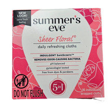 Summers Eve Cleansing Cloths Sheer Floral 16ct NEW LOOK 