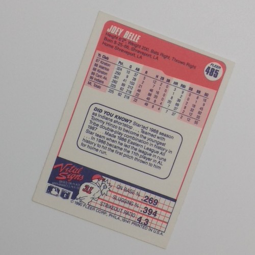 1990 Fleer Albert Joey Belle Rookie RC 485 EBay