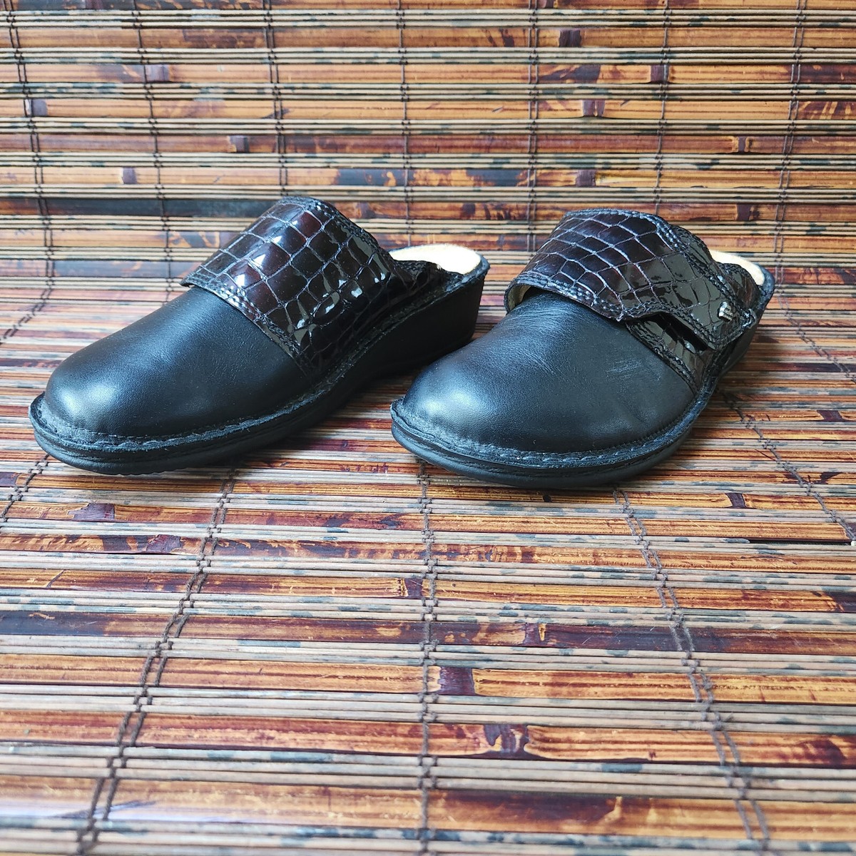 Finn Comfort Black Leather Adjustable Slide Sandals Finn Comfort Kos Women main image 3