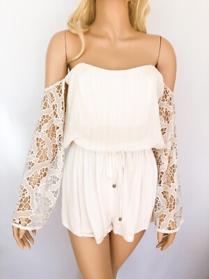 White Romper lace XS Mini Dress Shorts Heartloom MSRP $135 Resort White  Party | eBay