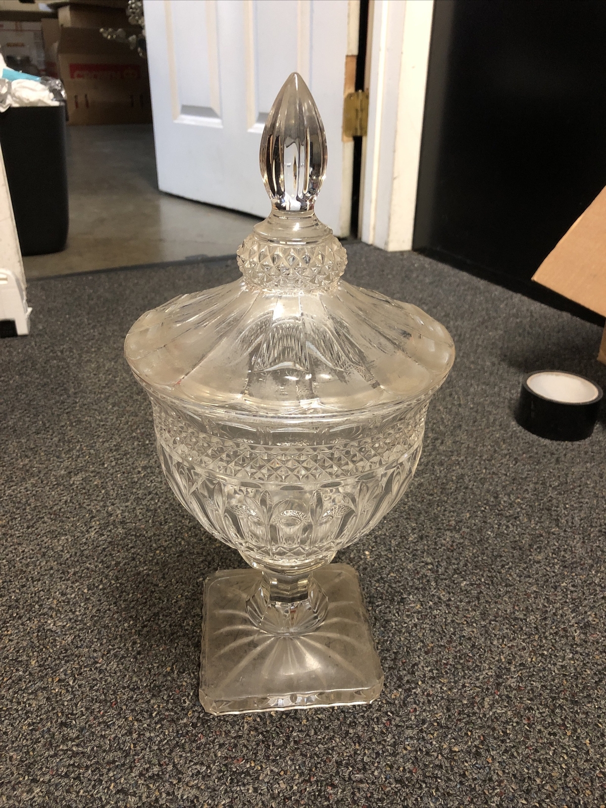 Vintage Crystal Lidded Candy Jar Vase Bowl 15.5” Tall eBay