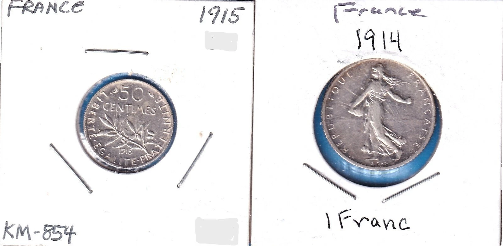 Silver 1914 Year French Coins