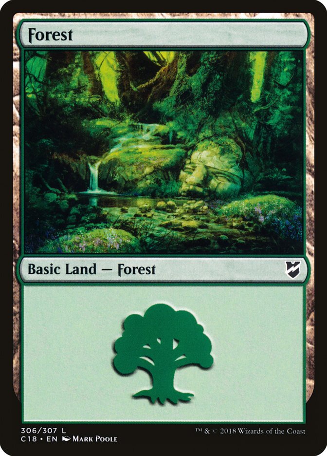 MTG Magic the Gathering Forest (306/358) Commander 2018 LP