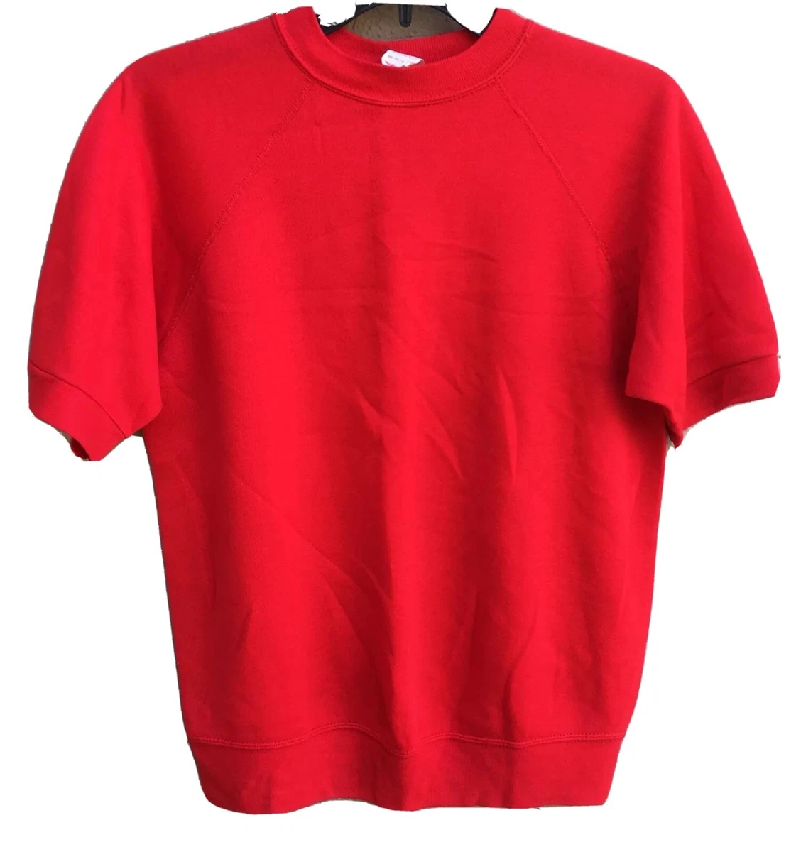 Vintage Short Sleeve Raglan Sweatshirt RN 14179 Creslan Acrylic Fiber 60s 70s M