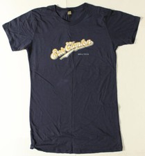 Eric Clapton Original 2014 Tour Shirt Women's Ladies Large Script Logo EC Cream