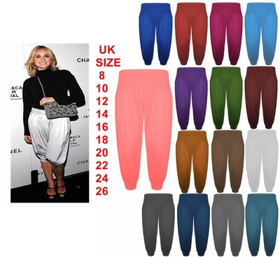 Bianco Pantaloni Harem - ALADDIN Alibaba Hippie Festival Boho Taglia Unica Nuovo