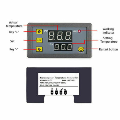 High Precision Digital Temperature Thermostat Controller Red Blue W3230 AC 110V 