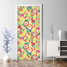 Decal Bright Floral Flowers Garden Meadow Nature Bubble Free Door sticker