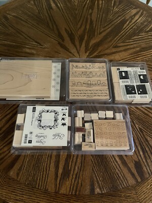 Lot of 5 Sets of Stampin Up Wood Wooden Mounted Stamps Unused | eBay