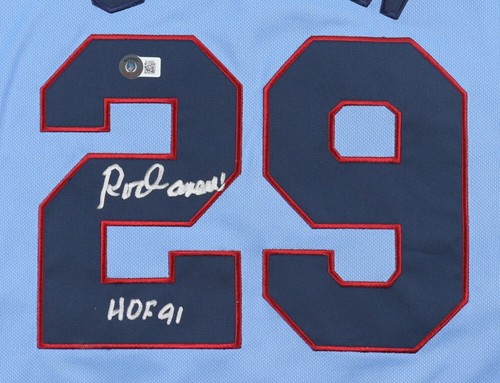 Rod Carew Signed Minnesota Twins Jersey Insc "HOF 91" (Beckett) 18x All Star - Picture 2 of 8