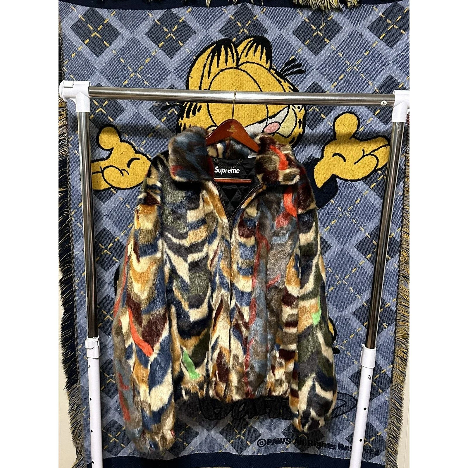 Bomber vintage suprême fausse fourrure multicolore