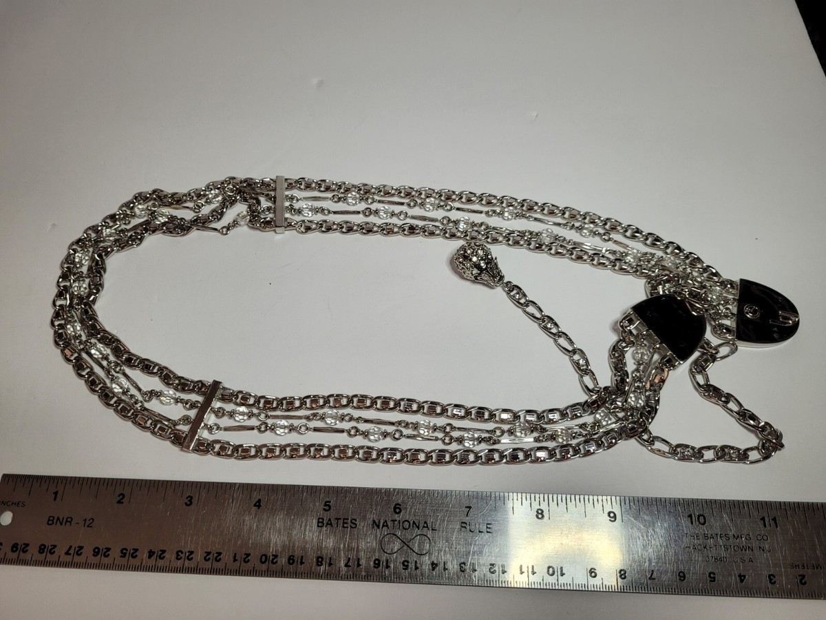 ST. JOHN SILVER CHAIN CRYSTAL BELT SIZE S NWOTS! St. John Vintage Women main image 2