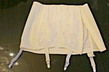 Vintage Rengo Open Bottom Girdle Hook n Eye Closure with Garters Medium / White