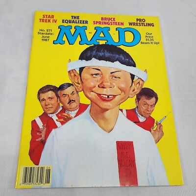 Mad Magazine # 271 June 1987 Star Trek IV Vulcan Rare The Equalizer  Fine+